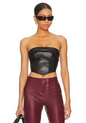 NBD Charlotte Leather Top in Black. Size M, S, XL, XS, XXS.