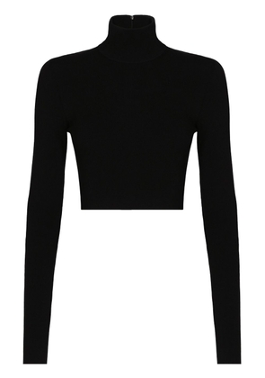 Dolce & Gabbana high-neck knitted crop top - Black