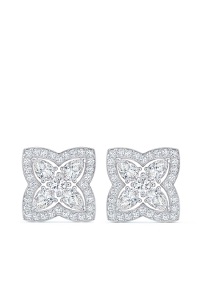 De Beers Jewellers 18kt white gold Enchanted Lotus diamond stud earrings