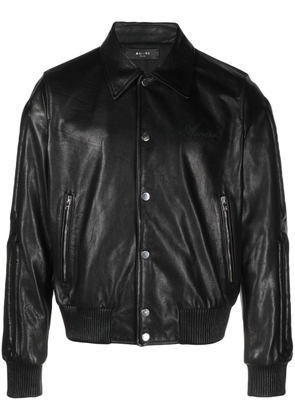 AMIRI Bones embossed leather jacket - Black