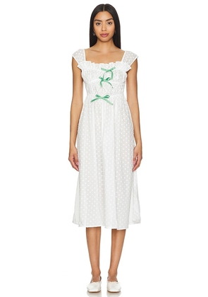 Yuhan Wang Ribbon Tied Cotton Dress in White. Size M, S, XL.