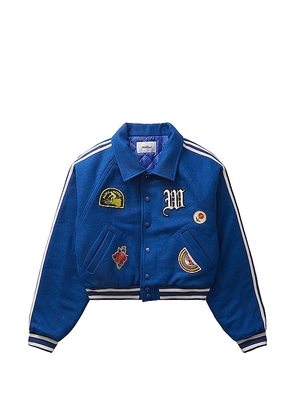 Wahine Univarsity Jacket in Blue. Size L, M, S, XS.