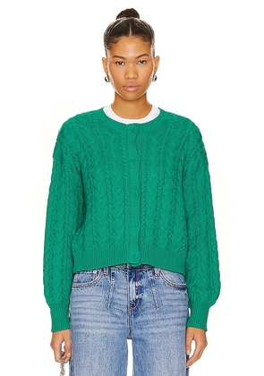 525 Brooke Allover Cable Cardigan in Green. Size XS.