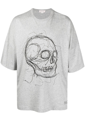 Alexander McQueen skull print oversized T-shirt - Grey