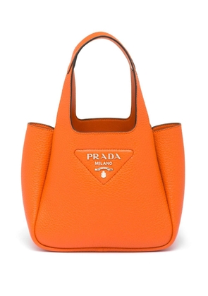 Prada logo-plaque tote bag - Orange