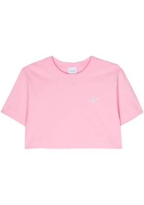 Patou logo-embellished cropped T-shirt - Pink