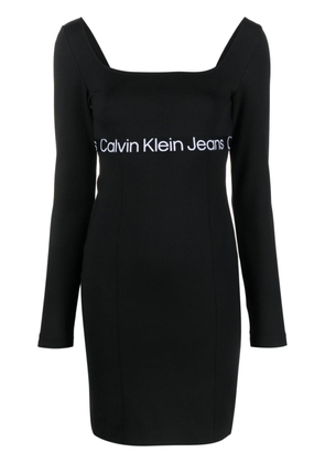 Calvin Klein Jeans logo-tape jersey minidress - Black