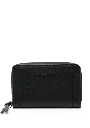 Longchamp 3D logo-debossed leather wallet - Black