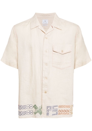 PS Paul Smith contrast-stitching linen shirt - Neutrals