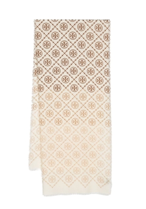 Tory Burch Oblong Double T-print scarf - Neutrals