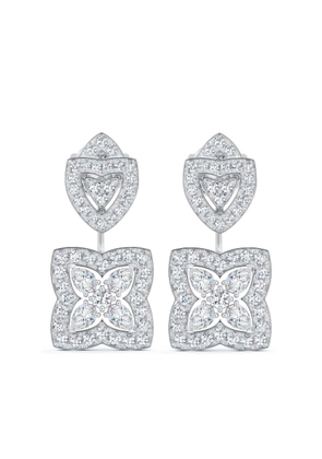 De Beers Jewellers 18kt white gold Enchanted Lotus diamond drop earrings