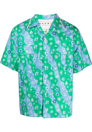 Marni floral-print short-sleeved shirt - Green