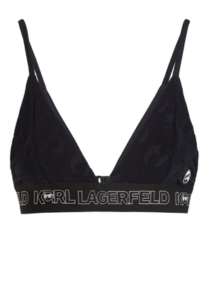 Karl Lagerfeld Ikonik 2.0 logo-appliqué bikini top - Black