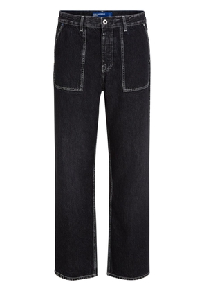 Karl Lagerfeld Jeans contrast-stitching mid-rise wide-leg jeans - Black