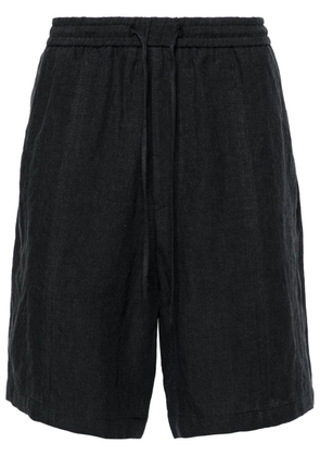 Emporio Armani mid-rise linen shorts - Black