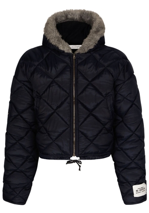Dolce & Gabbana logo-patch quilted jacket - Blue