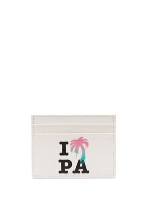 Palm Angels I Love PA leather cardholder - White