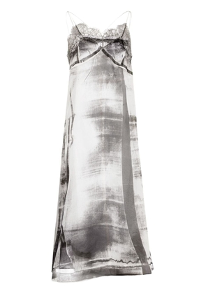 Maison Margiela Freeze-frame silk midi dress - Grey
