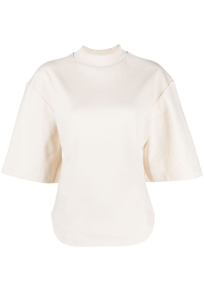 The Attico open-back cotton T-shirt - Neutrals