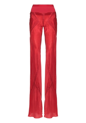 Rick Owens bias-cut extra-long trousers - Red