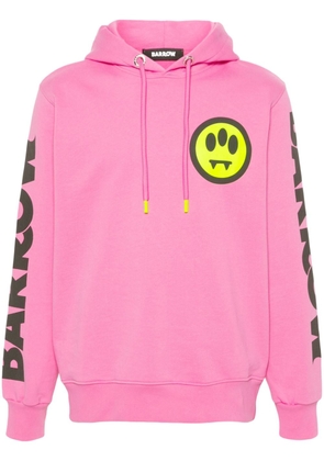 BARROW logo-print cotton hoodie - Pink