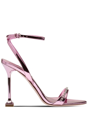 Miu Miu metallic-effect heeled sandals - Pink