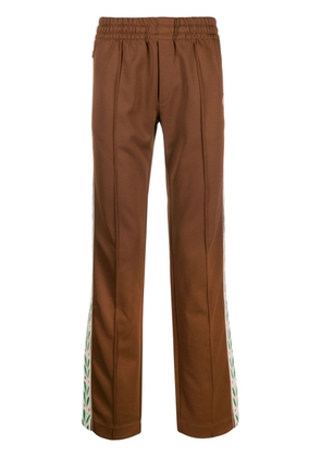 Casablanca logo-patch straight track pants - Brown