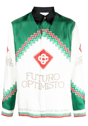 Casablanca Futuro Optimisto silk shirt - White