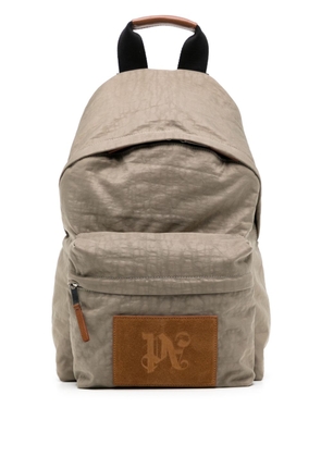 Palm Angels logo-appliqué backpack - Brown