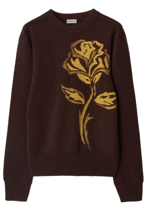 Burberry Rose intarsia-knit jumper - Brown