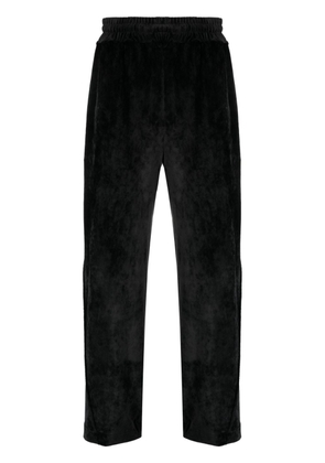 Gcds logo-embroidered velvet trousers - Black