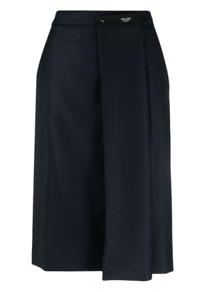 Prada logo-patch high-waisted skirt - Blue