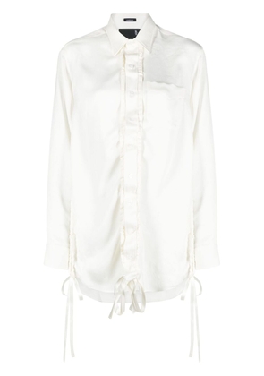 R13 shirred long-sleeve shirt - White