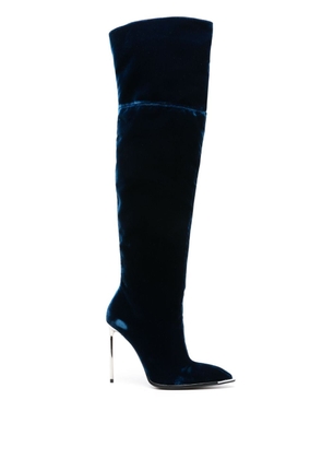 Bally Hedy 105mm velvet boots - Blue