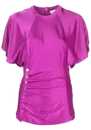 Rabanne ruched satin-jersey top - Pink