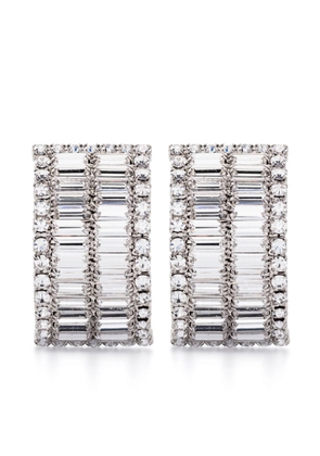 Alessandra Rich baguette-cut crystal earrings - Silver