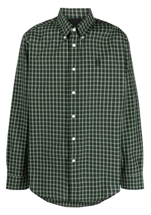Givenchy 4G motif-embroidered checked shirt - Green