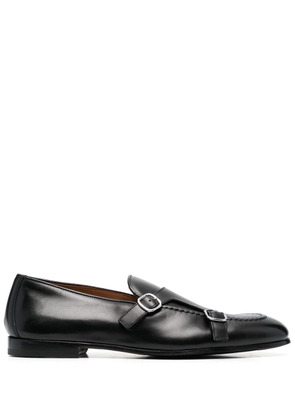 Doucal's double-strap smooth-leather monk shoes - Black