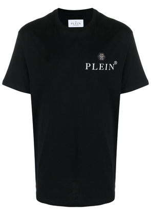 Philipp Plein logo-plaque cotton T-shirt - Black