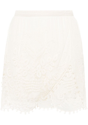 ISABEL MARANT Viny lace mini skirt - Neutrals