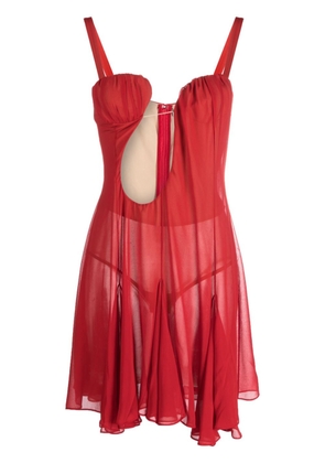 Nensi Dojaka cut-out tulle minidress - Red