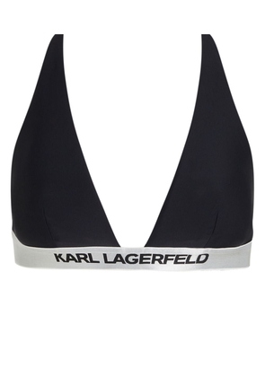 Karl Lagerfeld logo-underband triangle bikini top - Black