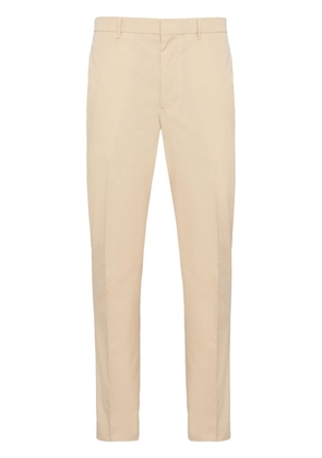 Prada concealed-front tailored trousers - Neutrals