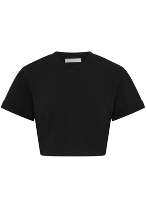 Dion Lee logo-embossed cropped T-shirt - Black