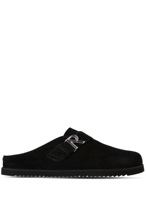 Represent Initial round-toe leather slippers - Black