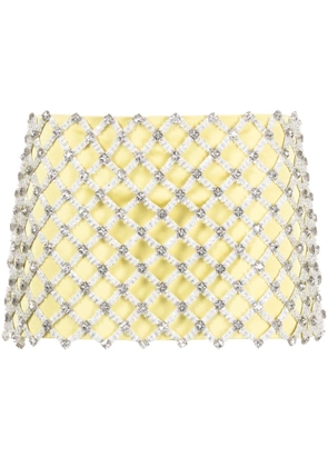 The Attico crystal-embellished mini skirt - Yellow