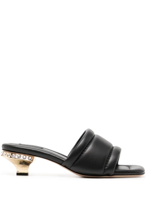 Casadei Galaxy 40mm padded leather mules - Black