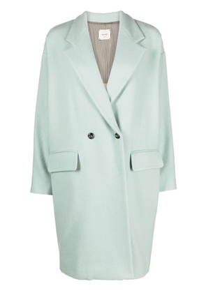 Alysi double-breasted buttoned wool coat - Blue