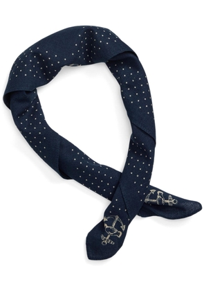 Ralph Lauren RRL graphic-print cotton scarf - Blue