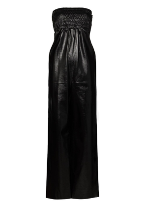Bottega Veneta strapless leather jumpsuit - Black